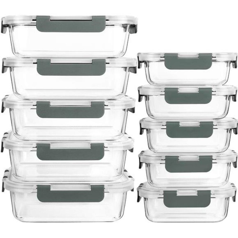 [10-Pack] Glass Meal Prep Containers with Lids, MCIRCO Food Storage Containers